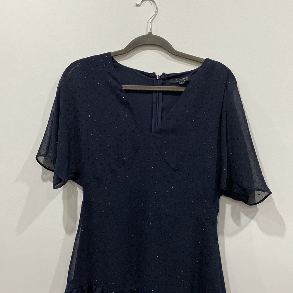 Allsaints navy sparkle dress. Size 2.
